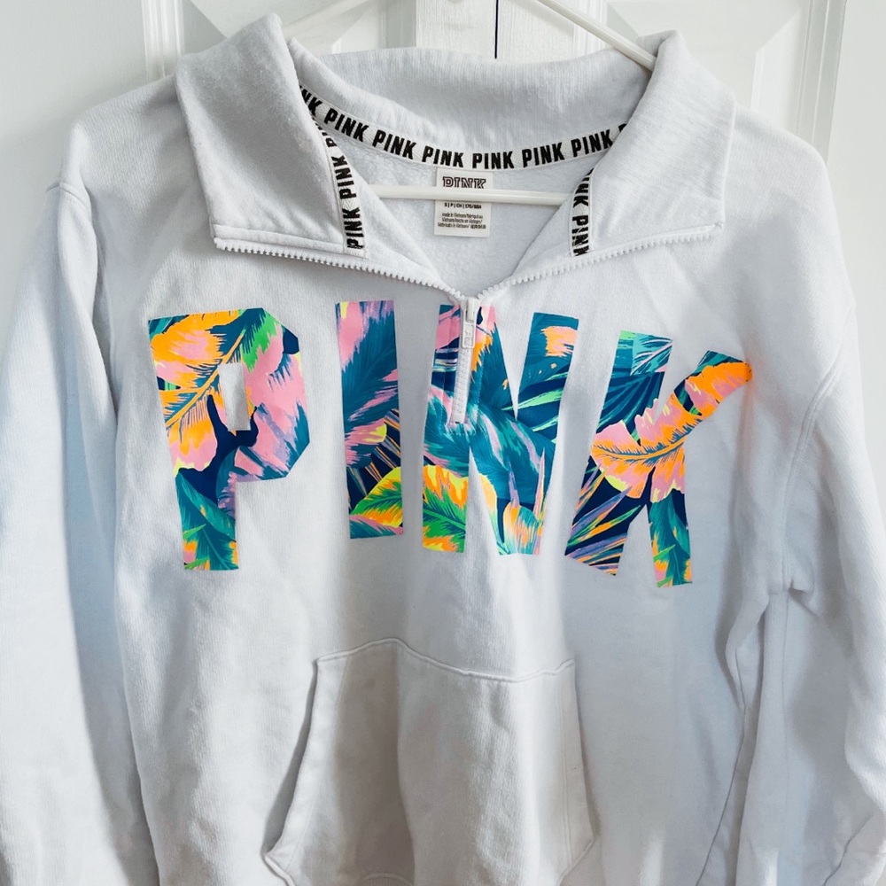 PINK Quarter Zip Pullover Sweatshirt